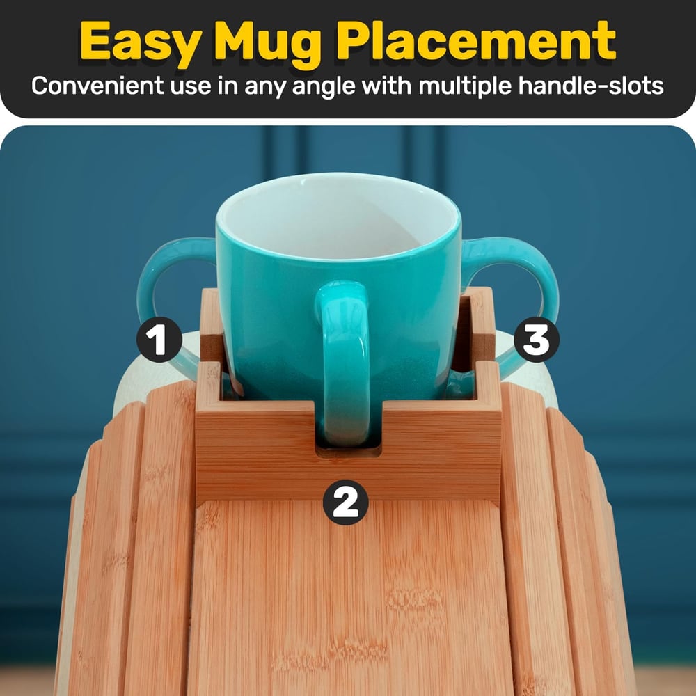 BambooEase™ | Bamboo Armrest Tray — Eco-friendly cup and snack holder for the sofa
