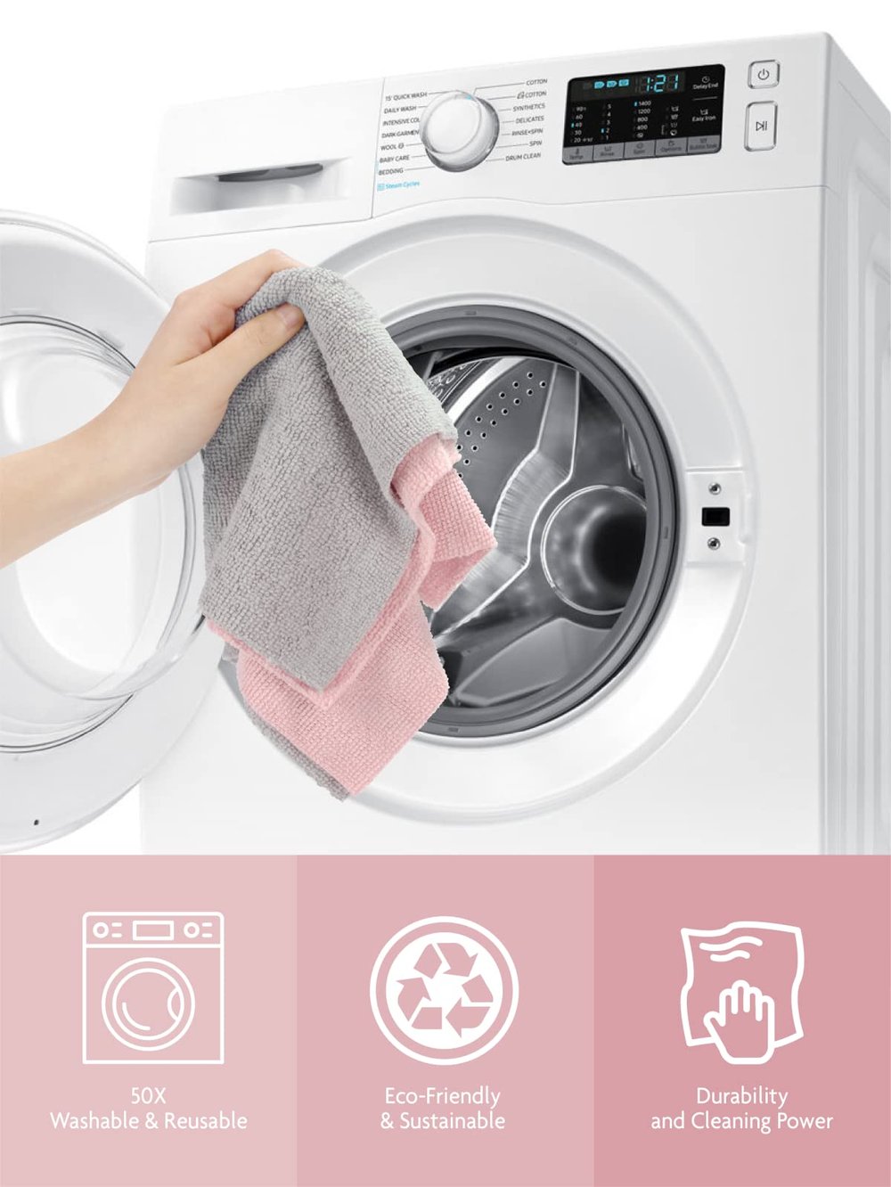 1+1 Free | CleanCycle™ | Reusable microfiber cloth set