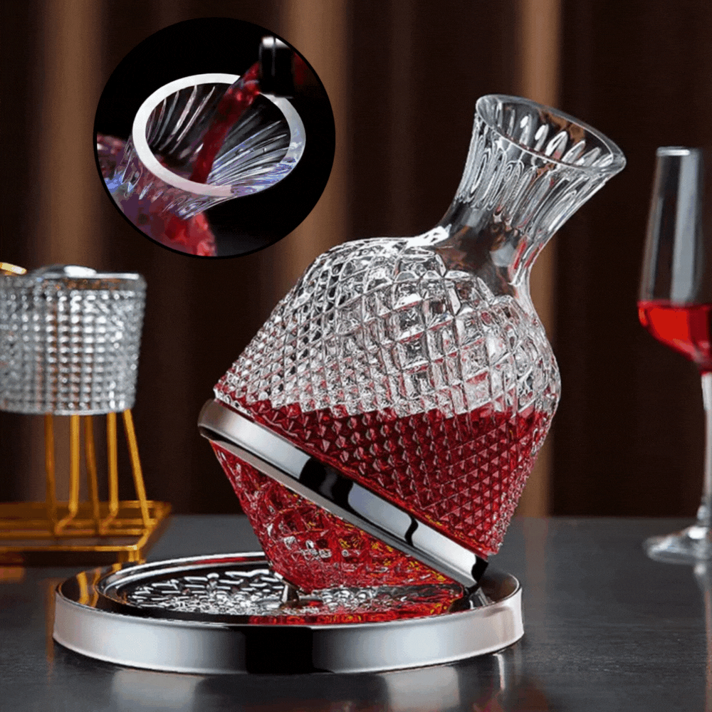 WhirlWine™ | 360° rotating crystal wine decanter [Last day discount]