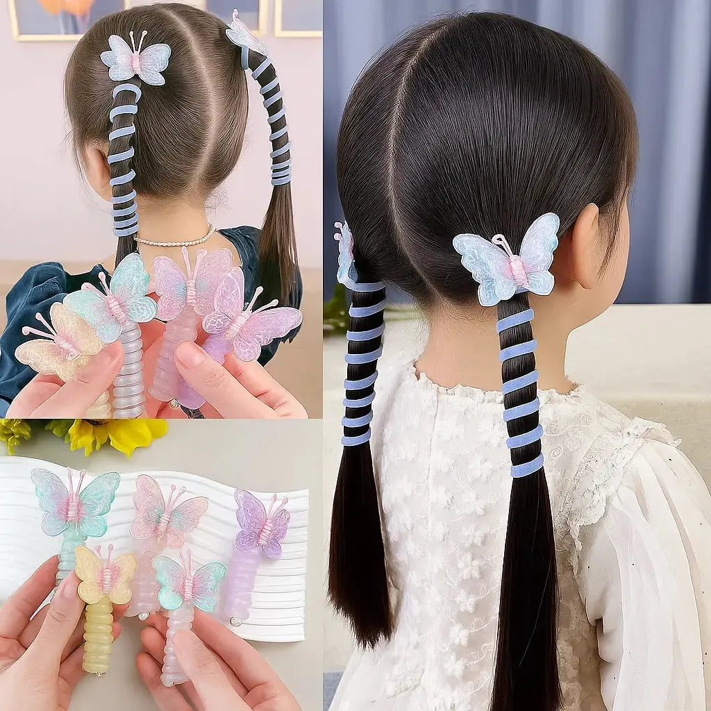 1+1 Free | LittleBloom™ | Butterfly hair ties in a spiral design – a sweet gift for your daughter or granddaughter