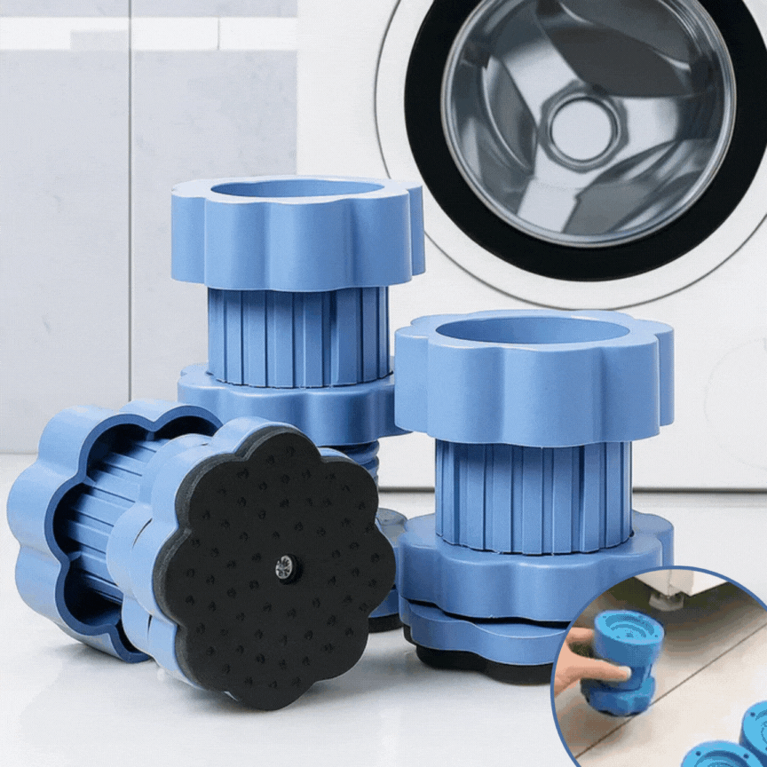 SteadyFix™ | Universal anti-vibration pads – Adjustable washing machine mat | Set of 4 pieces
